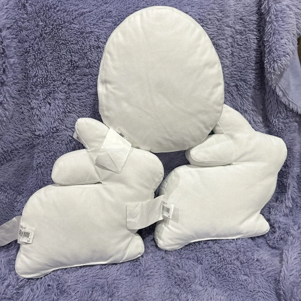 Easter‎ Egg Accent Pillow Embroidered Shabby Chic Farmhouse NEW Set Of 3